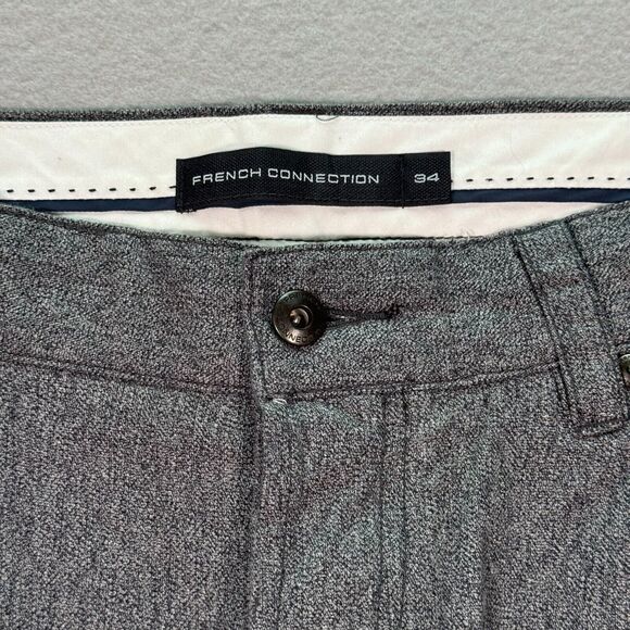 French Connection Summit Trouser Womens 34 Black Melage Gray Straight Spiderman - Picture 10 of 14